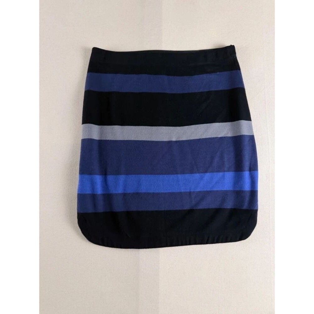 Max Studio Blue Black Striped Mini Skirt Size S